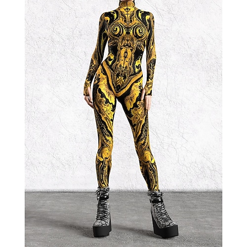 Gemusterte Zentai-Anzüge Cosplay Kostüm Bodysuit Drucken Karnevalskostüm Ganzkörperanzug Herren Damen Sexy Kostüm Halloween Kostüm für Leistung Party Maskerade Erwachsene Image