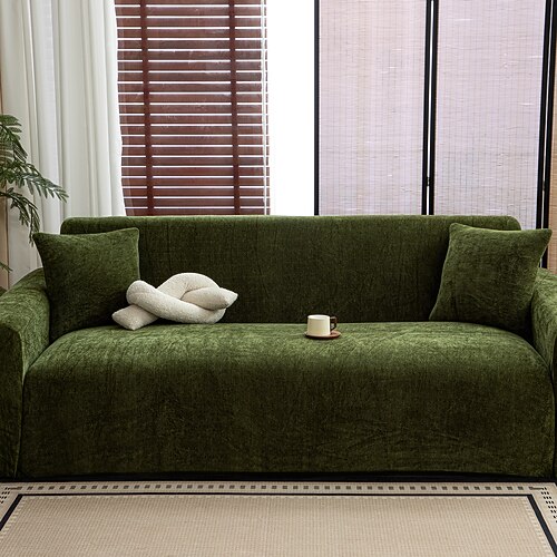 1 Stück Chenille-Sofabezug mit Fischgrätenmuster, modischer und luxuriöser Couch-Schonbezug, dekorativer Möbelschutz, rutschfest, staubdicht, kratzfest, geeignet für alle Jahreszeiten im Wohnzimmer, Schlafzimmer Image