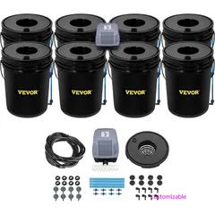 DWC Hydroponic System, 5 Gallon 8 Buckets, Deep Water Culture Growing Bucket, Hydroponics Grow Kit with Pump, Air Stone