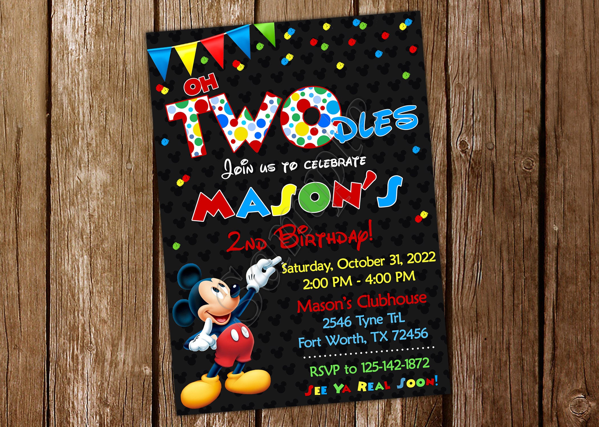 Invito Oh Twodles Invito Topolino Compleanno Oh Twodles Compleanno Topolino Festa Oh Twodles Festa Topolino Invito Topolino