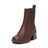 Chelseaboots TIMBERLAND "BELLEVAUXMID CHELSEA BOOT", Gr. 38,5, braun (schwarz braun full grain), Leder, sportlich, Schuhe, Stiefelette, Winterschuhe, Ankle Boots