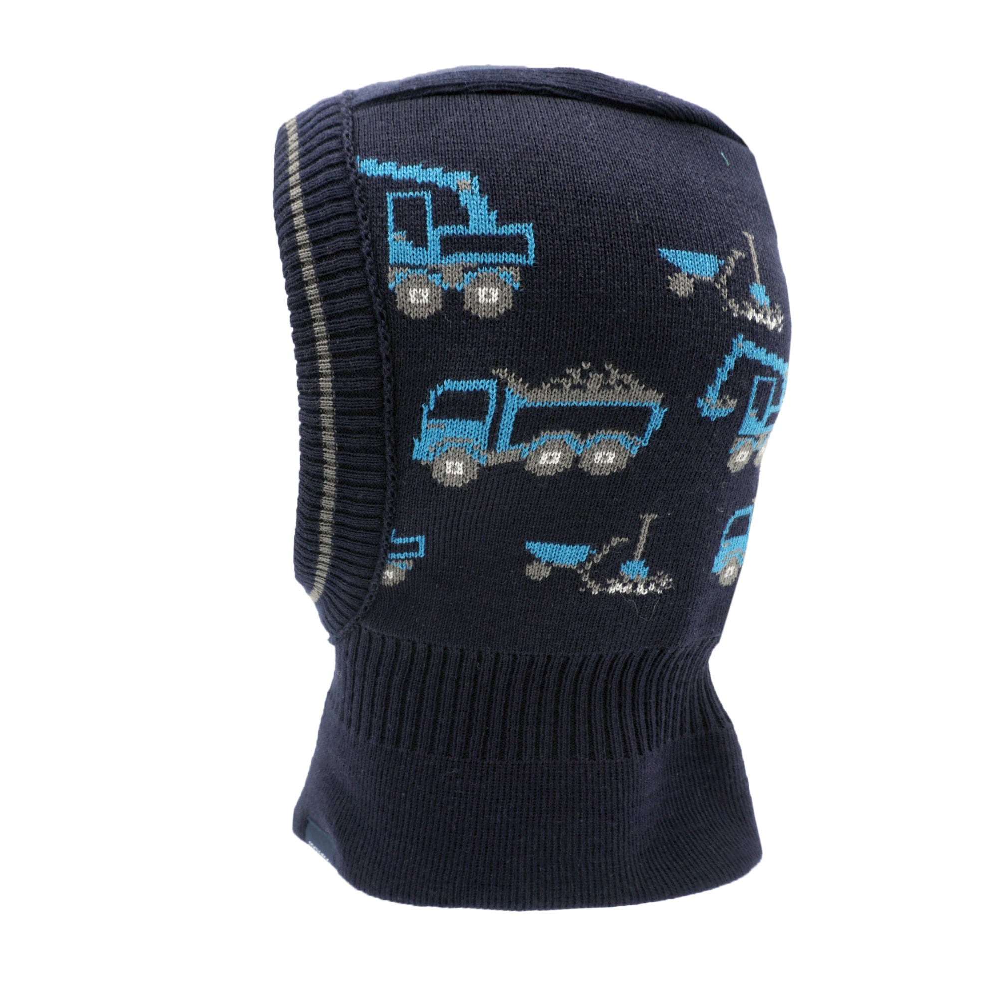 Schlupfmütze MAXIMO, Baby, Gr. 53, blau (dunkelmarine), Strick, Baumwolle, mehrfarbig, Mützen, Baumwolle, gestrickt, verlängertes Halsteil, elastisch Image