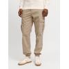 Cargohose JACK & JONES "JPSTKANE JJJONNIE CUFFED CARGO", Herren, Gr. 34, Länge 34, beige (crockery), Web, Obermaterial: 98% Baumwolle, 2% Elasthan, unifarben, modisch, loose fit knöchellang, Hosen