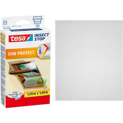 Insektenschutz-Fensterrahmen TESA "Insect Stop Comfort Fliegengitter für Fenster - 1,2 m : 1,4 m", schwarz (gewebe: schwarz), B:120cm H:140cm, Insektenschutzgitter, Insektenschutzgitter -Fliegenetz ohne Bohren- zuschneidbar -anthrazit Image