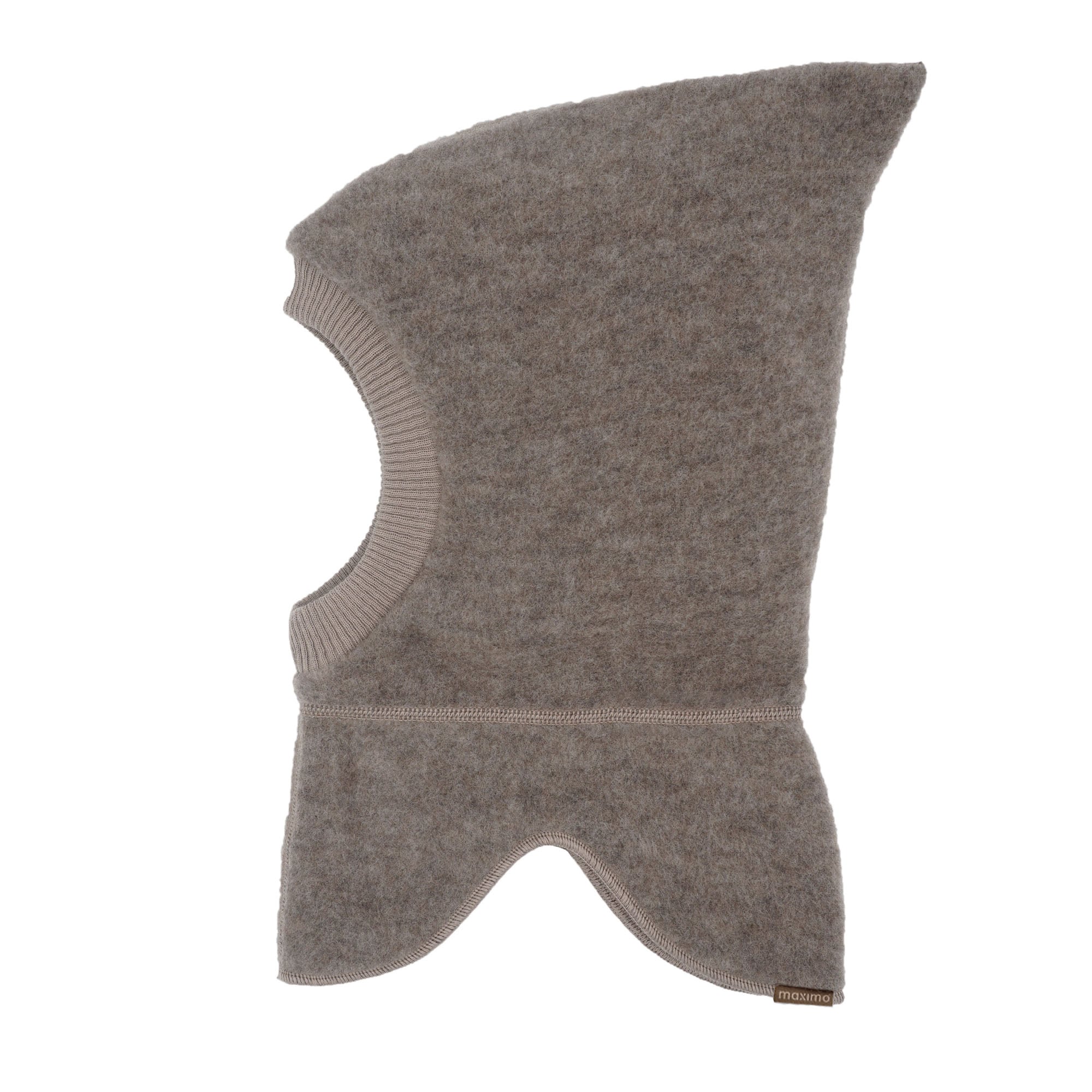Schlupfmütze MAXIMO, Baby, Gr. 49, braun (braunmeliert), Fleece, Baumwolle, meliert, unifarben, Mützen, Wolle, gefüttert, Rippstrickbündchen, mit Zipfel Image
