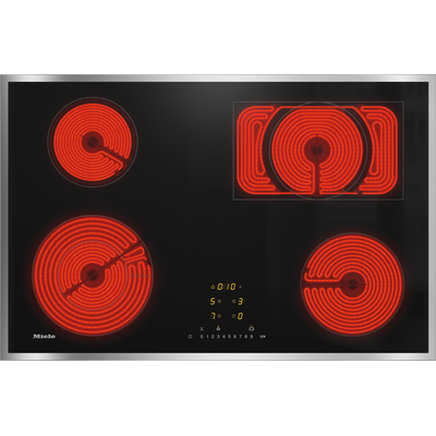 MIELE Elektro-Kochfeld "KM 6542 FR", grau (edelstahl), B:76,4cm H:4,3cm T:50,4cm, Kochfelder