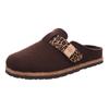 Pantoffel ROHDE "MERAN", Damen, Gr. 38, braun (dunkelbraun), Filz, meliert, casual, Schuhe, Hausschuh, Clog, Schlappen mit Klettriemchen