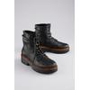 Schnürboots ANISTON SHOES, Damen, Gr. 36, schwarz, Lederimitat, modisch, Schuhe, Stiefelette, Schnürboots, Blockabsatz - NEUE KOLLEKTION