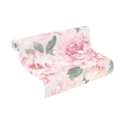 Papiertapete RASCH "Tapete 201345 mit Blumen", rosa, B:53m L:10,05m, Papier, Tapeten, Blumentapete Image
