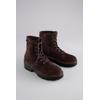 Schnürboots ANISTON SHOES, Damen, Gr. 37, braun (dunkelbraun), Velourslederimitat, modisch, Schuhe, Stiefelette, Schnürboots, Blockabsatz - NEUE KOLLEKTION