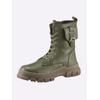 Schnürstiefelette ANDREA CONTI, Damen, Gr. 39, grün (oliv), Leder, Glattleder, modisch, Schuhe