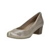 Pumps CAPRICE "Caprice Pumps Leder", Damen, Gr. 37, grau (taupe), Leder, casual, Schuhe