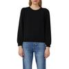 Sweatshirt S.OLIVER, Damen, Gr. 42, schwarz, Sweatware, Obermaterial: 47% Modal, 41% Polyester, 12% Elasthan, unifarben, casual, regular fit taillenbedeckt, Rundhals, Langarm Bündchen, Sweatshirts, mit Bündchen