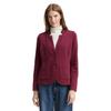 Sweatblazer TOM TAILOR "Ottoman", Damen, Gr. L (40), rot (bordeaux rot), Jersey, Obermaterial: 54% Baumwolle, 43% Polyester, 3% Elasthan, unifarben, casual, tailliert taillenbedeckt, V-Ausschnitt, Langarm, Blazer, mit aufgesetzten Taschen und Struktur