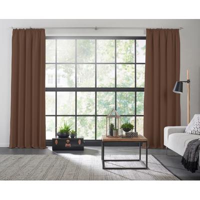 Vorhang WIRTH "Dim out", braun, B:142cm H:145cm, Polyester, Gardinen, nach Maß Image