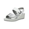 Keilsandalette IMAC "Imac Sandalen Leder", Damen, Gr. 39, weiß (silber, weiß), Leder, casual, Schuhe