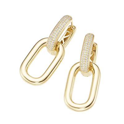 Paar Creolen "mit weißen Zirkonia, Silber 925", gold, GIORGIO MARTELLO MILANO, Ohrringe, Damen, Silber 925 (Sterlingsilber) Image