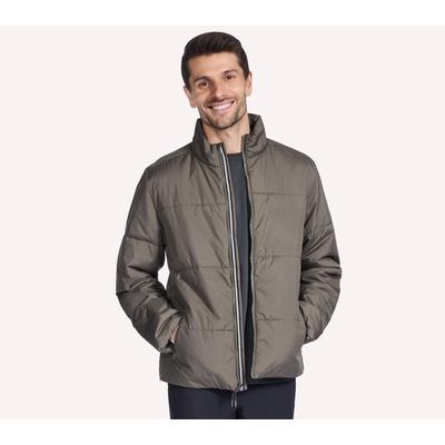 Skechers Men's GO SHIELD Traverse Down Jacket | Size 2XL | Brown/Olive | Polyester