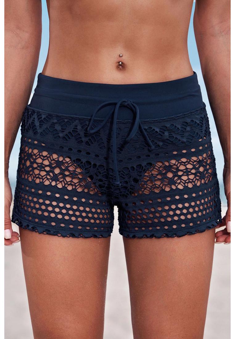 Badeshorts mit Kordelzug in der Taille und Spitzendetail Image