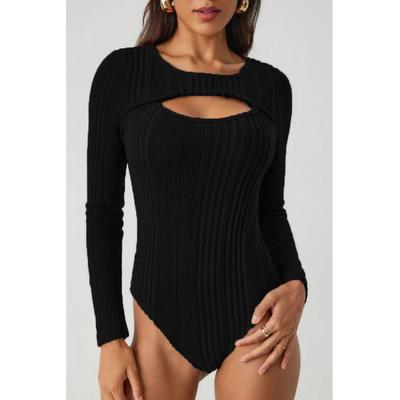 Gerippter Body mit Rundhalsausschnitt und Ausschnitt Image