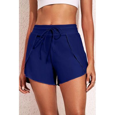 Kordelzug in der Taille Hochelastische Badeshorts Image