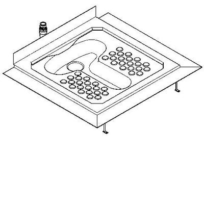 KWC Aquarotter Hock-WC, CAMPUS, Edelstahl, Klebefl., Spülrand, 963x281x863 mm, suizidhemmend, 200010 2000108807 Image