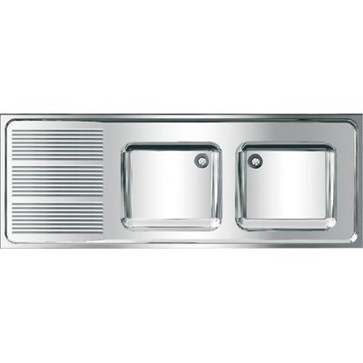 KWC Aquarotter Gewerbespüle, MAXIMA, Edelstahl, 2 Becken, 1600x382x600 mm, Tropfteil li, 2000057708 2000057708 Image