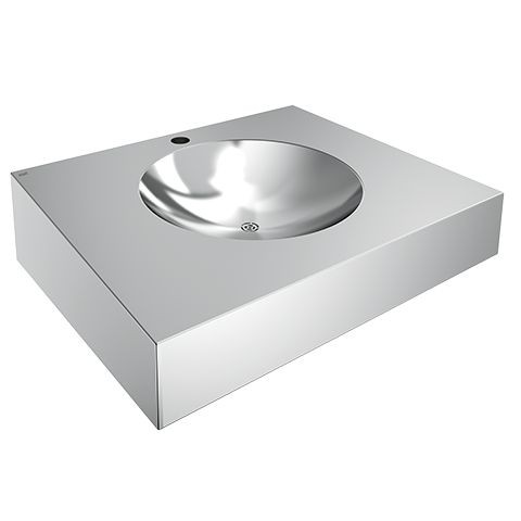 KWC Aquarotter Einzelwaschtisch, ANIMA, Edelstahl, 600x160x500 mm, nit Hahnloch, 2000100023 2000100023