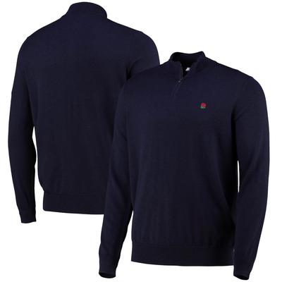 England Rugby Charles Tyrwhitt Pullover aus reiner Merinowolle mit Reißverschluss am Hals – Marineblau Image
