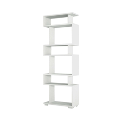 Dmora Bücherregal Dpeeter, Büroregal, Mobiler Buchhalter, Bücherbrett, 60x20h165 cm, Weiß Image
