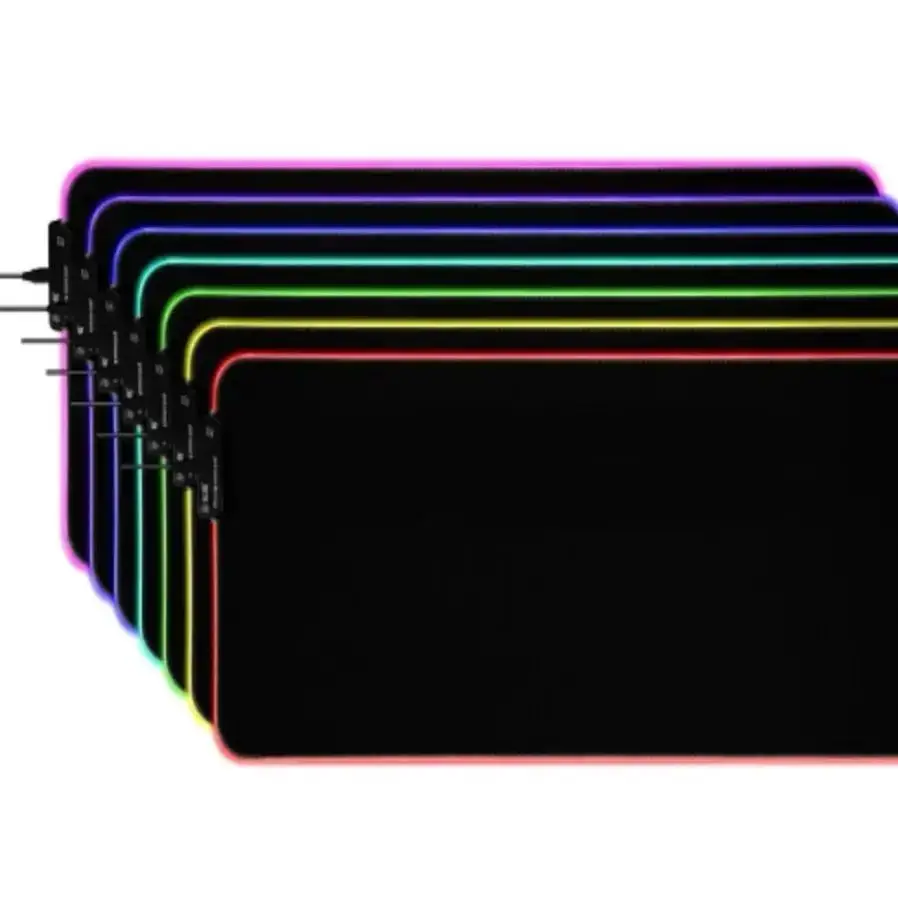 RGB Gaming Mauspad Großformat LED Beleuchtung Rutschfeste Unterseite Extra Dick Vernäht Faltbar Image