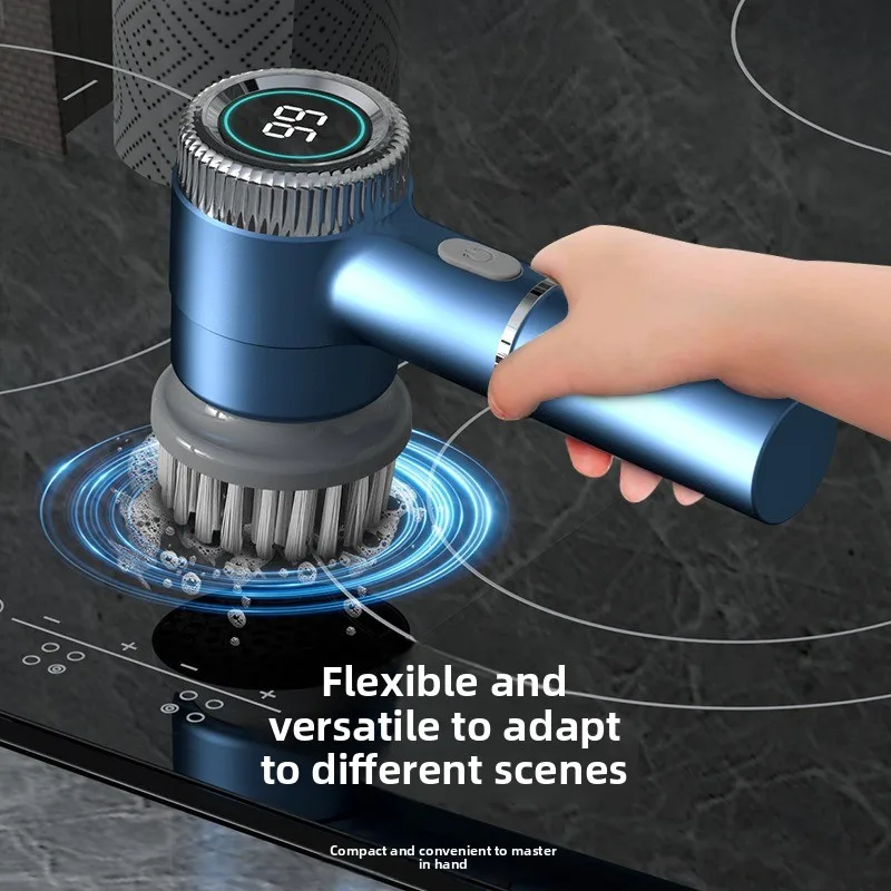 Multifunktionale elektrische Reinigungsbürste, kabelloser Haushalt, Waschtopf, Geschirrspülen, Schuhartefakt, Badezimmer, elektrische Reinigungsbürste Image