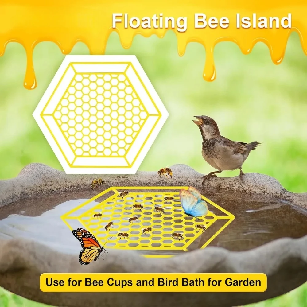 Outdoor Bee ABS Tablett Bee Bewässerung Station Waben Design Praktisch Praktisch Für Outdoor Garten Thirsty Bee Schmetterling Halter Image