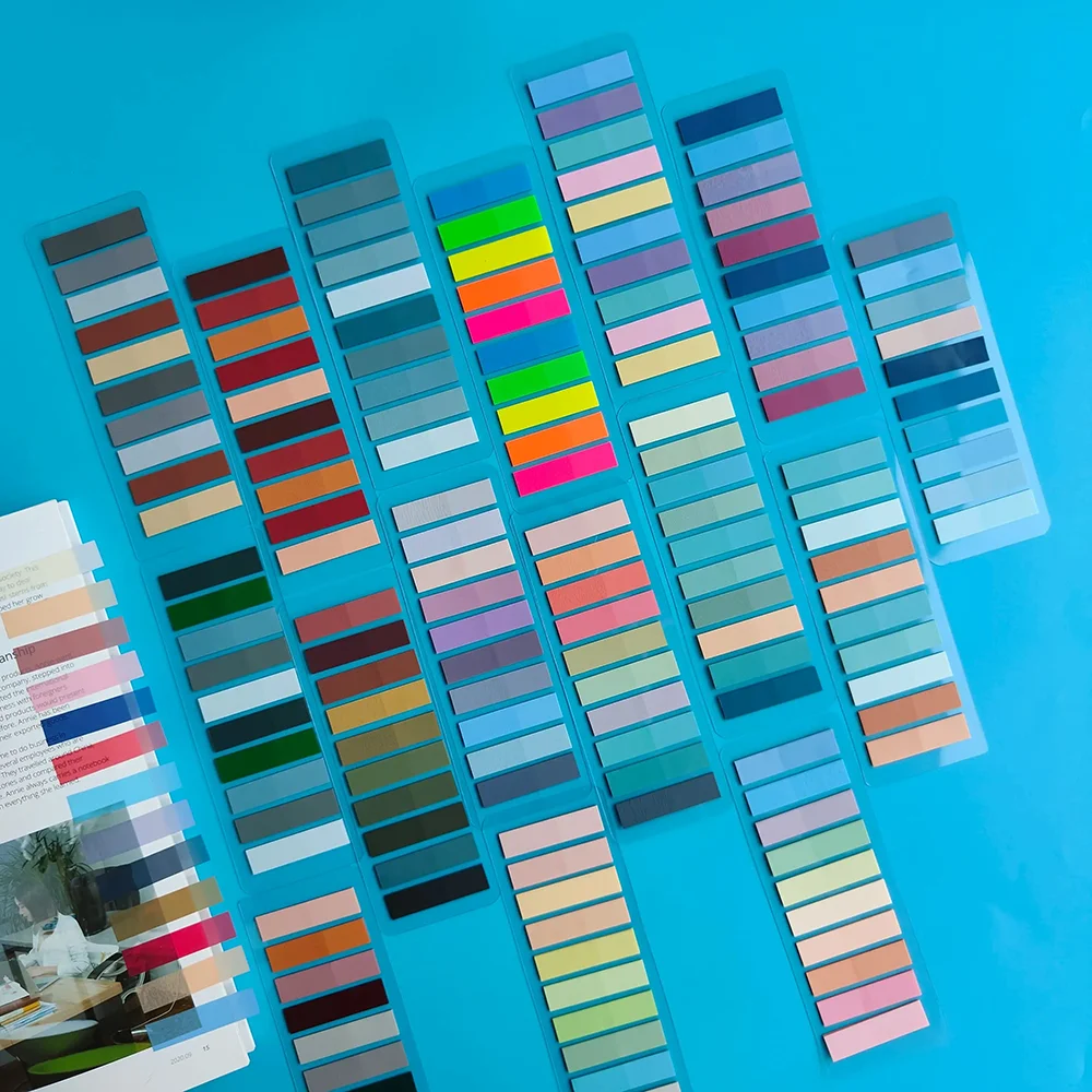 1000/2000/4000 Blatt Retro-Farben, fluoreszierende Farben, Retro-Farben, PET-Haftnotizen, Index-Tabs, Notizen, Klassifizierungsetiketten ﻿ Image