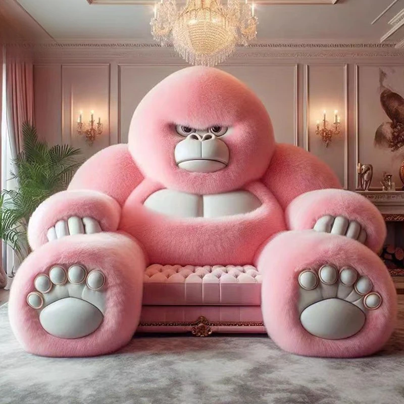 Stoff kreatives Tiersofa Schlafsofa Bett Wohnzimmer schwarze Sofagarnitur