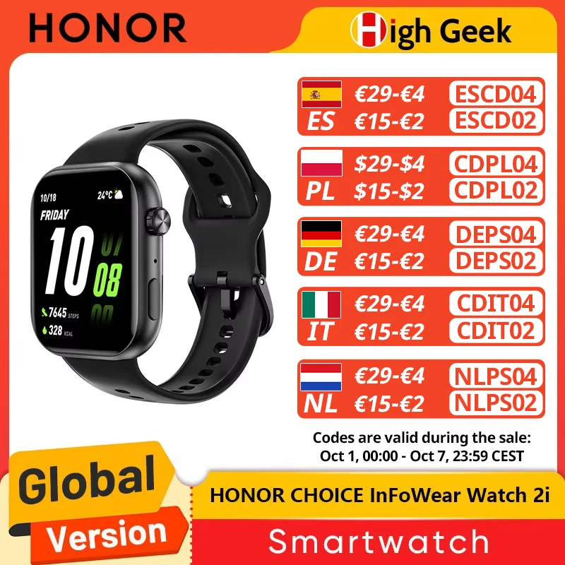 Globale Version Ehre Wahl Info wear Uhr 2i Smartwatch 1,85 Zoll Amoled Bildschirm ganztägig Gesundheits überwachung Bluetooth-Anruf Image