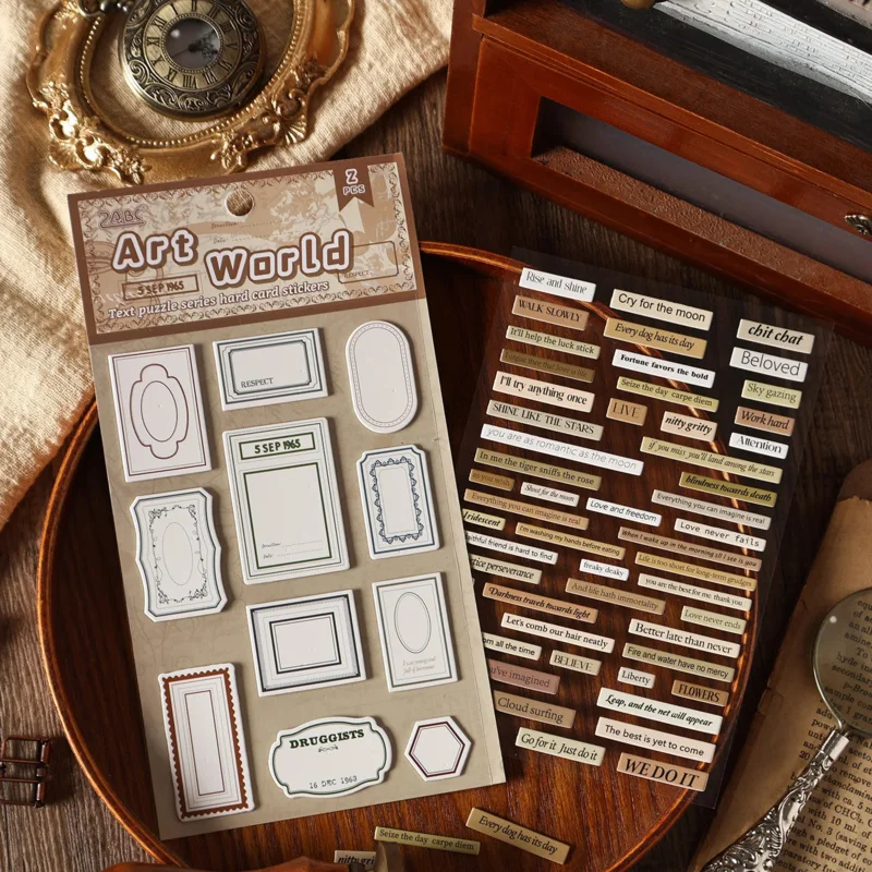 2 Stück 3D-Hartkartenaufkleber – erhöhte dimensionale Aufkleber für Tagebuch und Scrapbooking Image