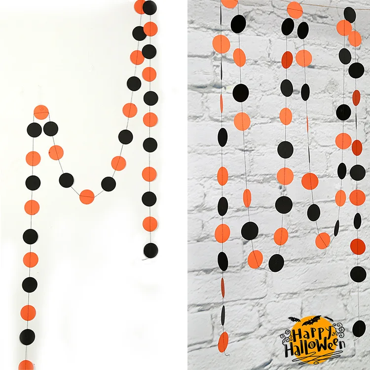 4 Meter schwarz orange Halloween-Kürbis-Spinne zum Aufhängen, Banner-Girlanden, Hintergründe für Spukhäuser, Bars, gruselige Party-Dekorationen Image