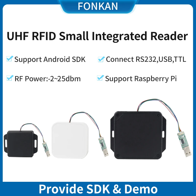 Passiver Tag-UHF-RFID-Leser ISO18000-6C 860 MHz 960 MHz RFID-Tag-Leser mit Antenne unterstützt Raspberry Pi, ESP32, Arduino UHF RFID Image
