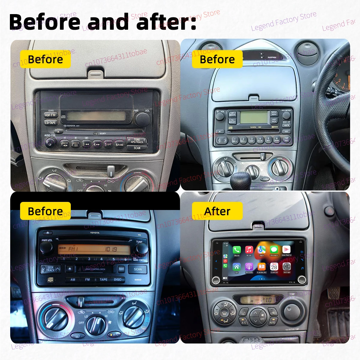 Wireless Carplay Android Auto Android Car Multimedia 2 Din Radio for Toyota Celica 2000-2005 Head Unit GPS WIFI 7" Screen Stereo