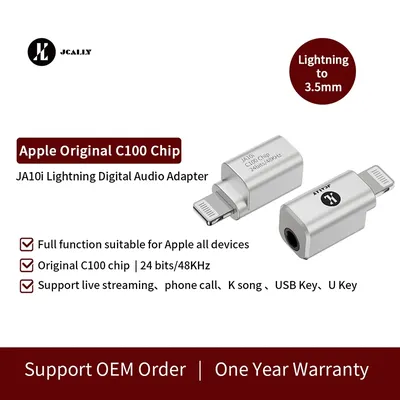Audione JCALLY JA10i C100 HIFI Earphone Digital Audio Mini Portable Adaptar Light-ing/Type-c to 3.5mm for Android IOS