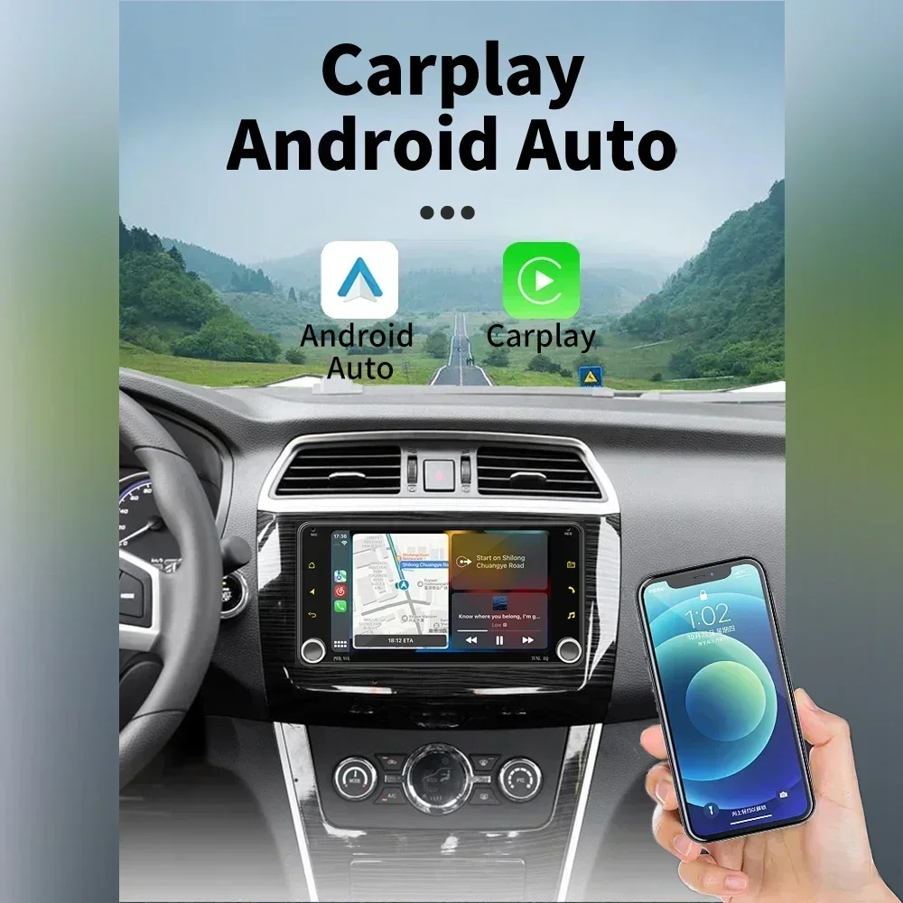 Carplay Android Car Multimedia 2Din Radio for Toyota Landcruiser Land Cruiser LX LC 100 2003-2007 Head Unit GPS 7" Screen Stereo