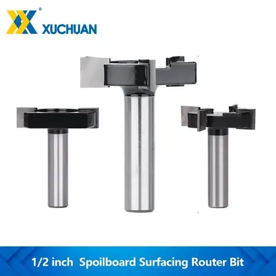 CNC Spoilboard Surfacing Router Bits 1/4 inch 1/2 inch Shank Slab Flattening Router Bit Planing Bit Wood Planing Bit
