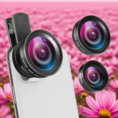 Professional 0.45X 2IN1 Lens Camera Universal Clip Mobile Phone Lens Wide-Angle Lens Live Streaming Lens For Various types
