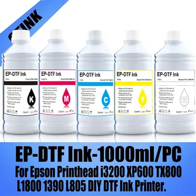 EP-DTF INK For DTF Film Direct Transfer Film Heat Transfer for Epson Printer Ink I3200 L1800 L800 L805 XP600 TX800 PET Film