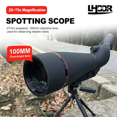 25-75X100 spotting scope for observation shooting - HD scope with tripod carrying case - BAK4 waterproof scope for hunting