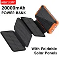 Pannelli solari pieghevoli Power Bank wireless da 20000 mAh Cavo USB C portatile Batteria esterna a ricarica rapida per iPhone Samsung Xiaomi