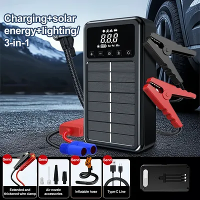 Portable Car Emergency Starter 8000mAh Rechargeable Battery for Quick Tire Inflation and Emergency Power Emergency Car Tool