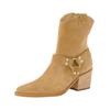 Bikerboots PAUL GREEN "Paul Green Stiefelette Veloursleder", Damen, Gr. 38,5, beige, Veloursleder, elegant, Schuhe