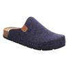 Pantoffel ROHDE, Herren, Gr. 47, blau (dunkelblau), Filz, meliert, klassisch, Schuhe, Hausschuh, Schlappen, Homeslipper mit innenliegender Plateausohle